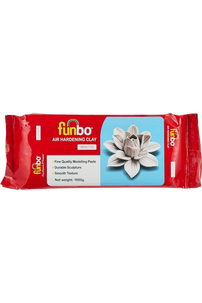 Funbo Air Hardening Clay 1000Gm White - Image 1