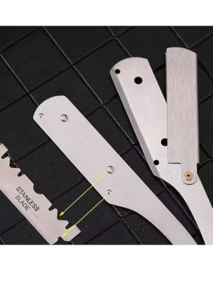 Professional Cut Straight Razor, Single Blade, Beard Shaving Razor Silver - Image 5