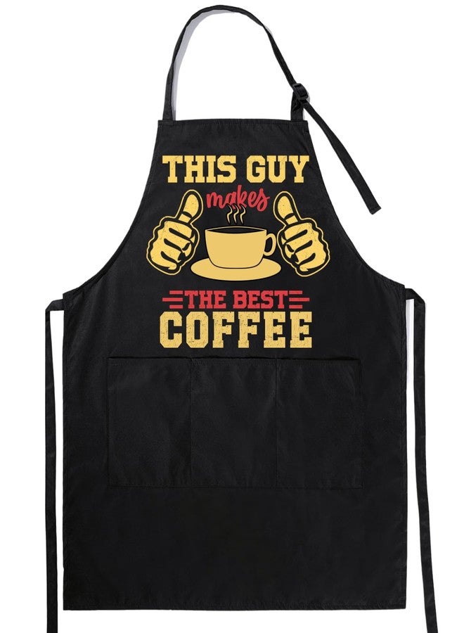 إنو بيتا هدايا InnoBeta Barista للرجال والنساء، مريلة قهوة مرحة مزودة بجيوب وحزام رقبة قابل للتعديل - Image 1