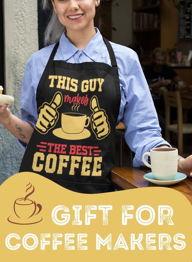 إنو بيتا هدايا InnoBeta Barista للرجال والنساء، مريلة قهوة مرحة مزودة بجيوب وحزام رقبة قابل للتعديل - Image 3