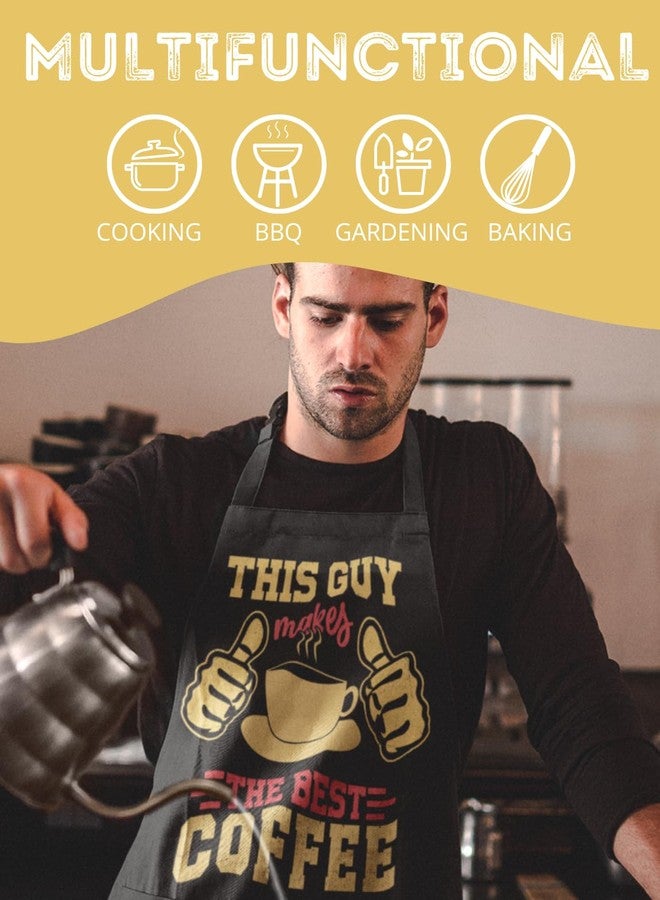 إنو بيتا هدايا InnoBeta Barista للرجال والنساء، مريلة قهوة مرحة مزودة بجيوب وحزام رقبة قابل للتعديل - Image 5