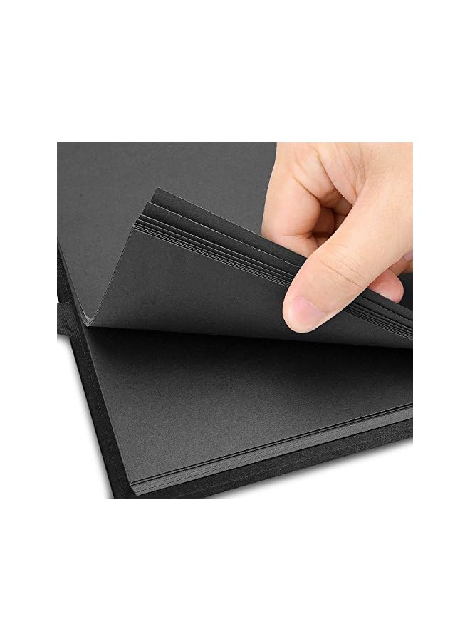 The Bros DIY Photo Album with Photo Opening Wedding Guest for Anniversary Travel Memory Black 10X10inch - Image 2