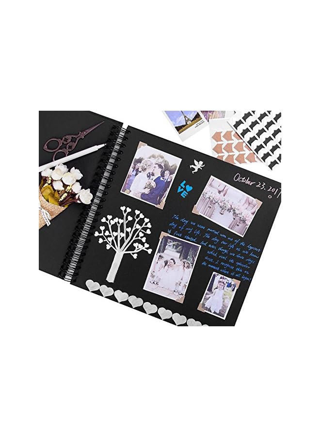 The Bros DIY Photo Album with Photo Opening Wedding Guest for Anniversary Travel Memory Black 10X10inch - Image 3