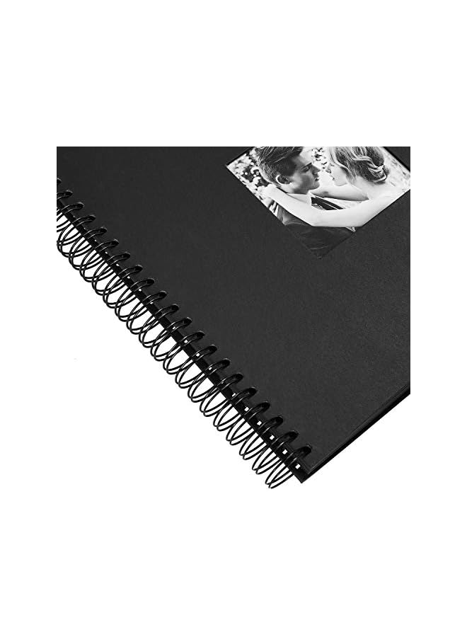 The Bros DIY Photo Album with Photo Opening Wedding Guest for Anniversary Travel Memory Black 10X10inch - Image 4