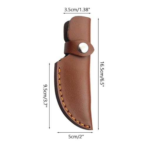 MiOYOOW Leather Knife Sheath, Straight Knifes Holster PU Leather Knife Blade Cover for Hunting, Leisure and Kitchen - Image 2