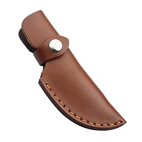 MiOYOOW Leather Knife Sheath, Straight Knifes Holster PU Leather Knife Blade Cover for Hunting, Leisure and Kitchen - Image 1