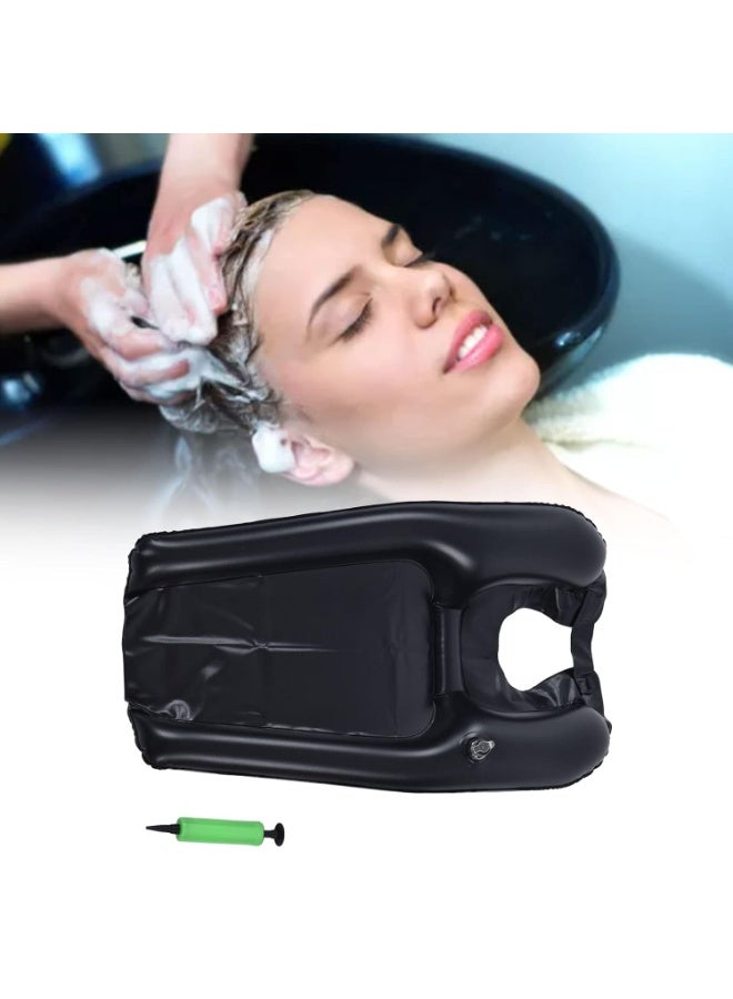 Portable Inflatable Hair Washing Basin 23.6 Inch Large Shampoo Bowl Bedside Hair Wash Tray Foldable Leak Proof for Pregnant Women Elderly Patients Home and Travel Use - Image 1