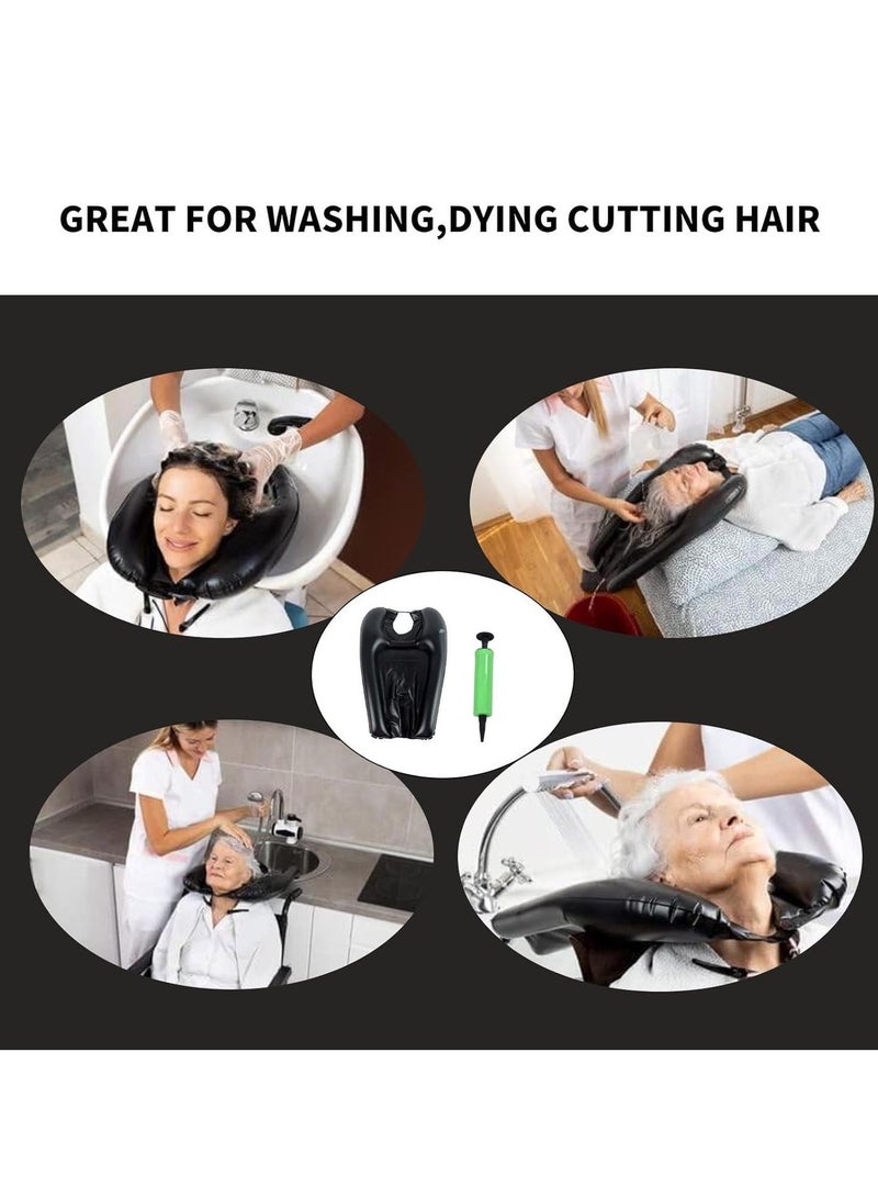 Portable Inflatable Hair Washing Basin 23.6 Inch Large Shampoo Bowl Bedside Hair Wash Tray Foldable Leak Proof for Pregnant Women Elderly Patients Home and Travel Use - Image 2
