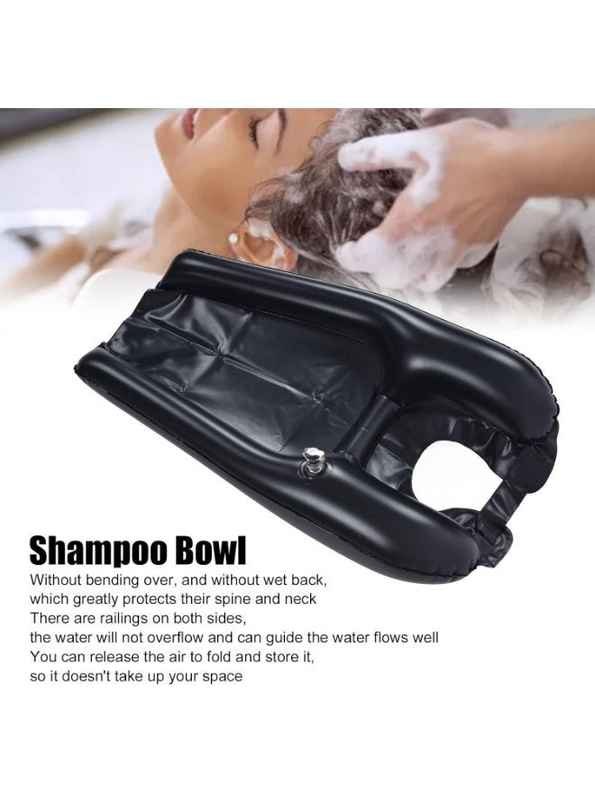 Portable Inflatable Hair Washing Basin 23.6 Inch Large Shampoo Bowl Bedside Hair Wash Tray Foldable Leak Proof for Pregnant Women Elderly Patients Home and Travel Use - Image 5