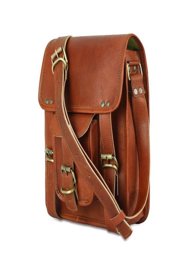 RSN Stylish Genuine Leather 3 Compartment Unisex Sling Bag Cross Body Bag (11x9 Inch) - Image 2
