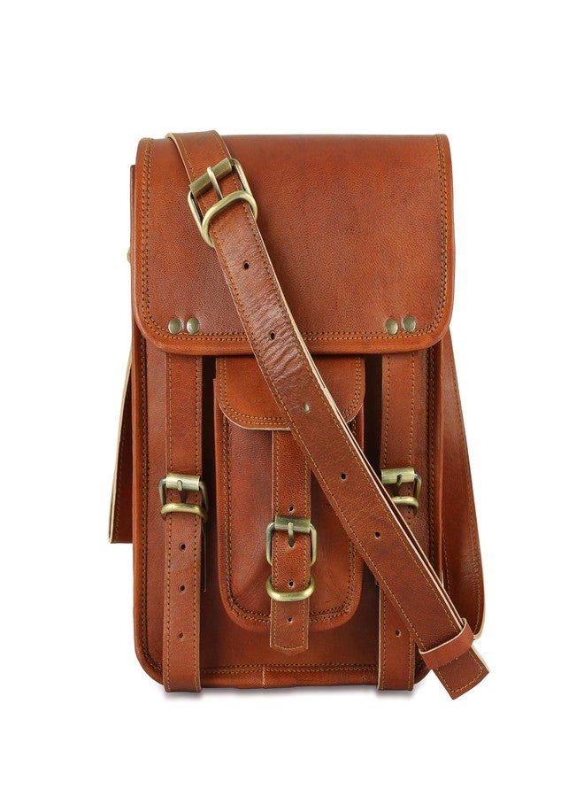RSN Stylish Genuine Leather 3 Compartment Unisex Sling Bag Cross Body Bag (11x9 Inch) - Image 1