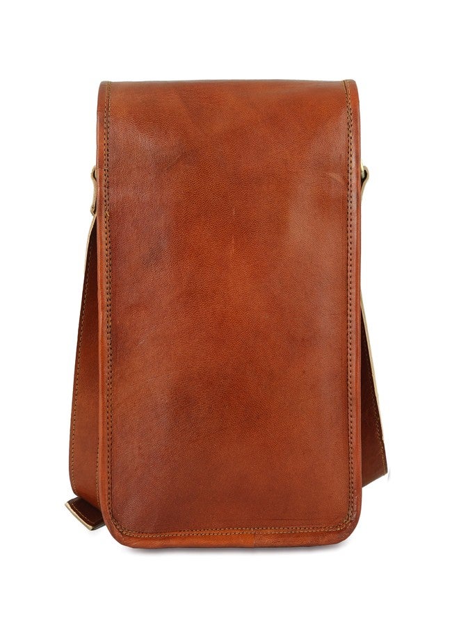 RSN Stylish Genuine Leather 3 Compartment Unisex Sling Bag Cross Body Bag (11x9 Inch) - Image 3