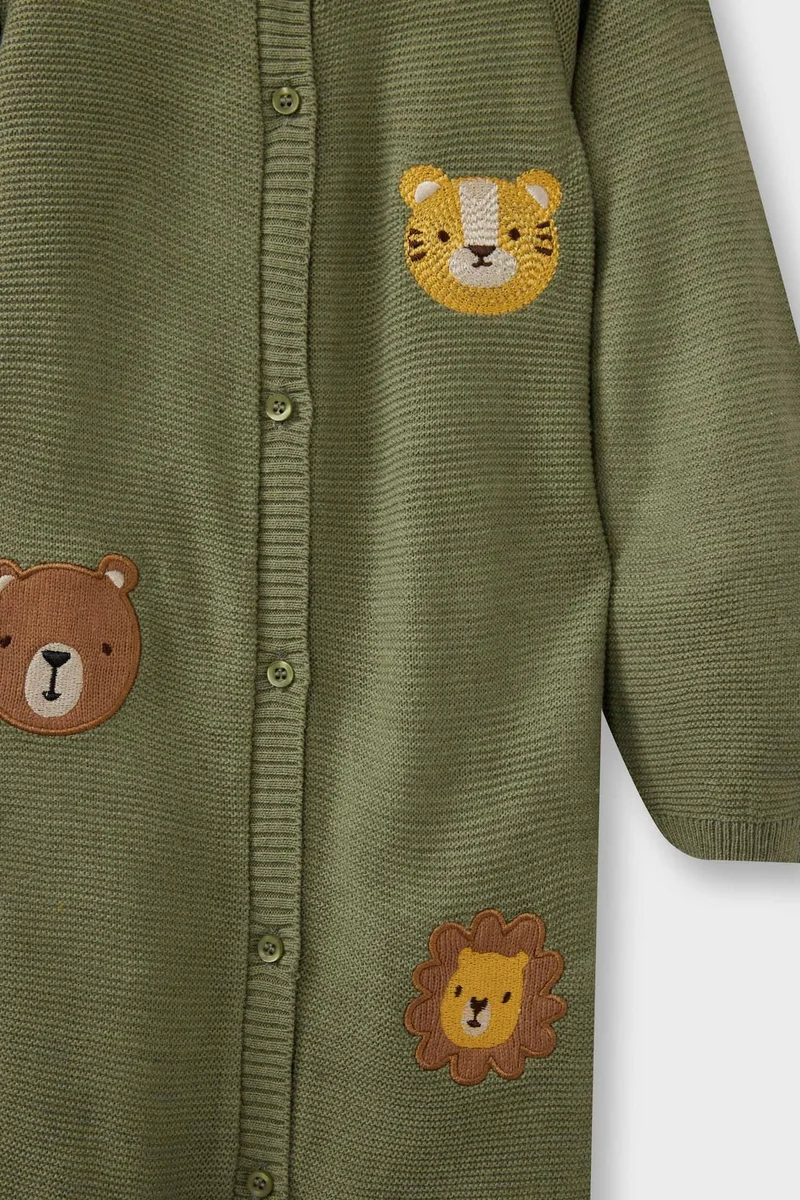 Defacto Knitwear Regular Fit Crew Neck Animal Jumpsuit