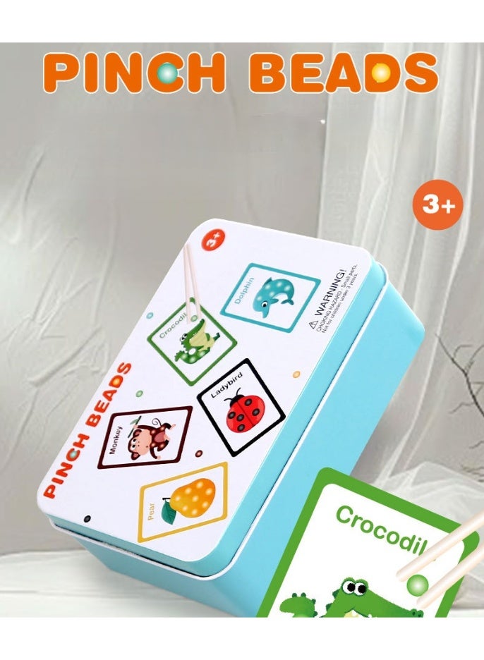 Pinch Beads Montessori Toy - Fine Motor Skills, Number & Color Matching Game for Kids 3+, Iron Box Pack - Image 4