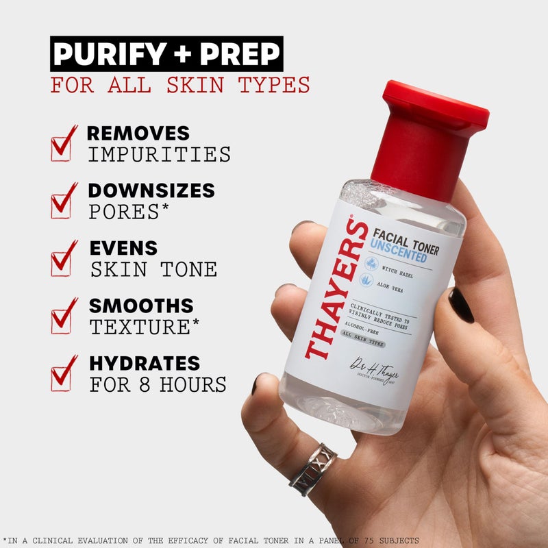 Thayers Trial Size Alcohol Free Unscented Witch Hazel Facial Toner with Aloe Vera Formula- 3 oz - Image 3