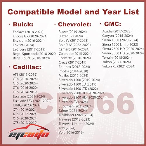 EPAuto فلتر هواء المقصورة الممتاز EPAuto CP966 (CF11966) متوافق مع بعض موديلات بويك/كاديلاك/شيفروليه/GMC - Image 2
