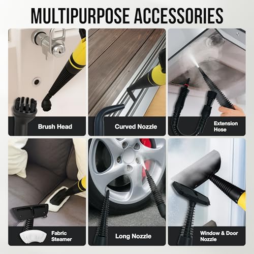 Comforday Multi-Purpose Handheld Pressurized Steam Cleaner with 9-Piece Accessories, Perfect for Stain Removal, Curtains, Car Seats, Floor, Carpet, Window Cleaning - Image 5