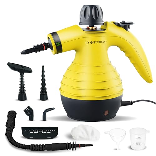 Comforday Multi-Purpose Handheld Pressurized Steam Cleaner with 9-Piece Accessories, Perfect for Stain Removal, Curtains, Car Seats, Floor, Carpet, Window Cleaning - Image 1