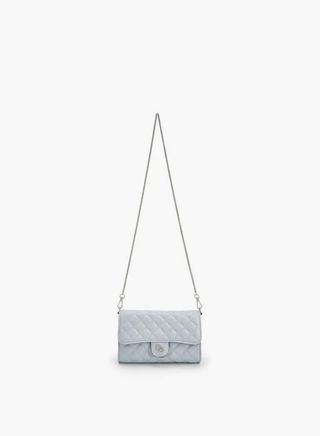 Celeste BLUE Quilted Crossbody Bag With Chain Strap for Women | Best Price UAE