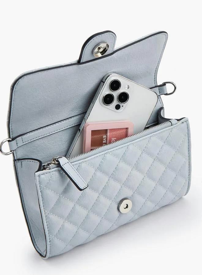 Celeste BLUE Quilted Crossbody Bag With Chain Strap for Women | Best Price UAE