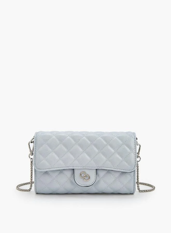 Quilted Crossbody Bag With Chain Strap