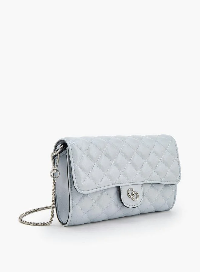 Celeste BLUE Quilted Crossbody Bag With Chain Strap for Women | Best Price UAE