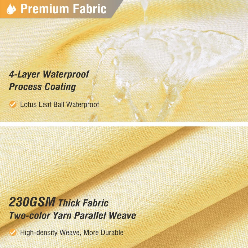 BTTN Extra Long Shower Curtain  96 Inch Linen Textured Heavy Duty Fabric Shower Curtain Set with 12 Plastic Hooks  Large Luxury Decorative Polyester Cloth Shower Curtains for Bathroom  72""x96""  Yellow - Image 2