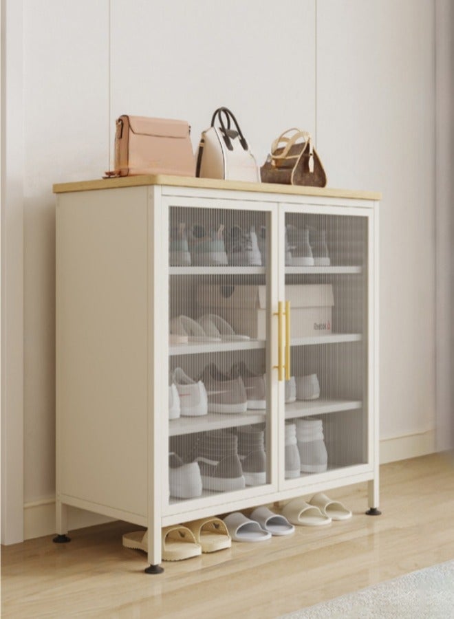 XiuWoo 5-Tier Household Steel Dustproof Floor-standing Shoe Cabinet Shoe Rack,with Transparent Doors and Adjustable Shelves, for Living Room, Dining Room, Home Office,Entrance Hall - Image 1