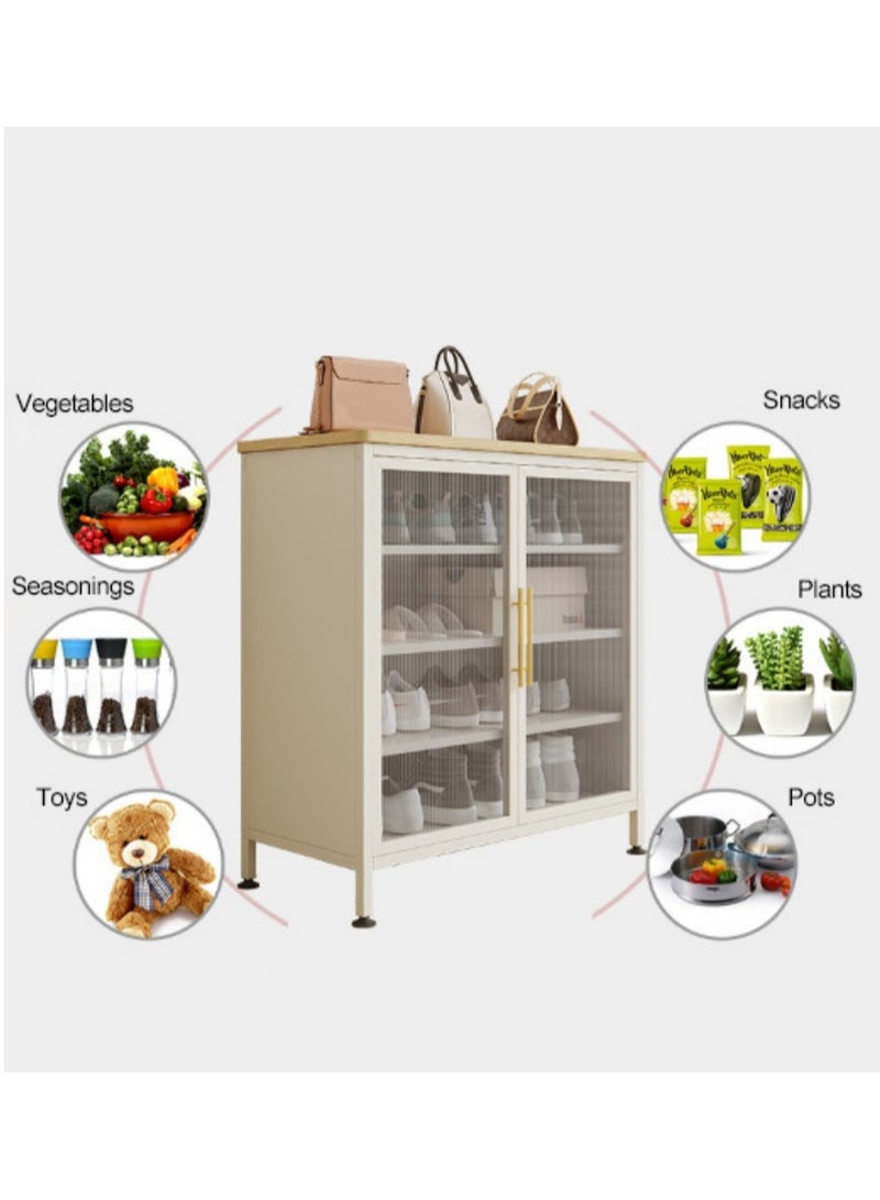 XiuWoo 5-Tier Household Steel Dustproof Floor-standing Shoe Cabinet Shoe Rack,with Transparent Doors and Adjustable Shelves, for Living Room, Dining Room, Home Office,Entrance Hall - Image 2
