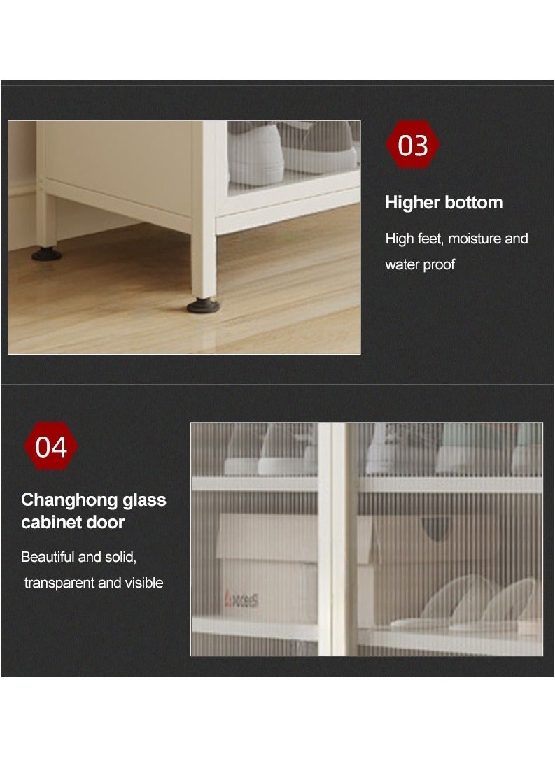 XiuWoo 5-Tier Household Steel Dustproof Floor-standing Shoe Cabinet Shoe Rack,with Transparent Doors and Adjustable Shelves, for Living Room, Dining Room, Home Office,Entrance Hall - Image 5