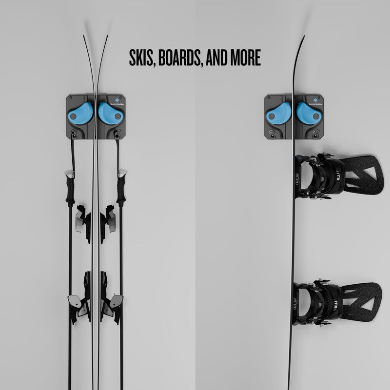 Gravity Grabber - Ultimate Ski & Snowboard Wall Rack | Secure, Non-Slip Storage | Fits Any Ski/Board | Garage Organization | Ski Storage Rack | Snowboard Storage Rack | Winter Gear Organizer | 1 Pck - Image 2