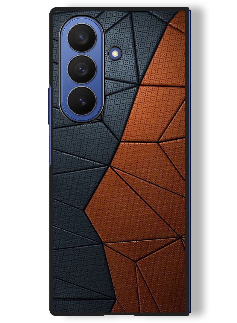 Theodor Case Compatible with Samsung Galaxy Z Fold 7 - 8 Inch Protection Shockproof Bumper Cover Black Brown Pattern - Image 1