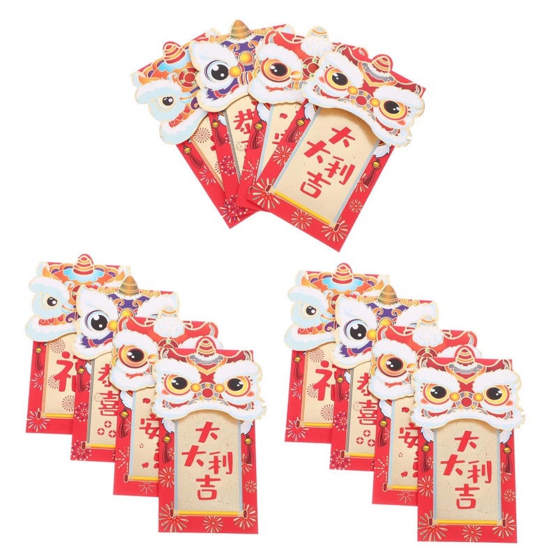 Traditional Chinese Red Envelopes Hongbao 12PCS For Lunar New Year Lucky Money - Image 2
