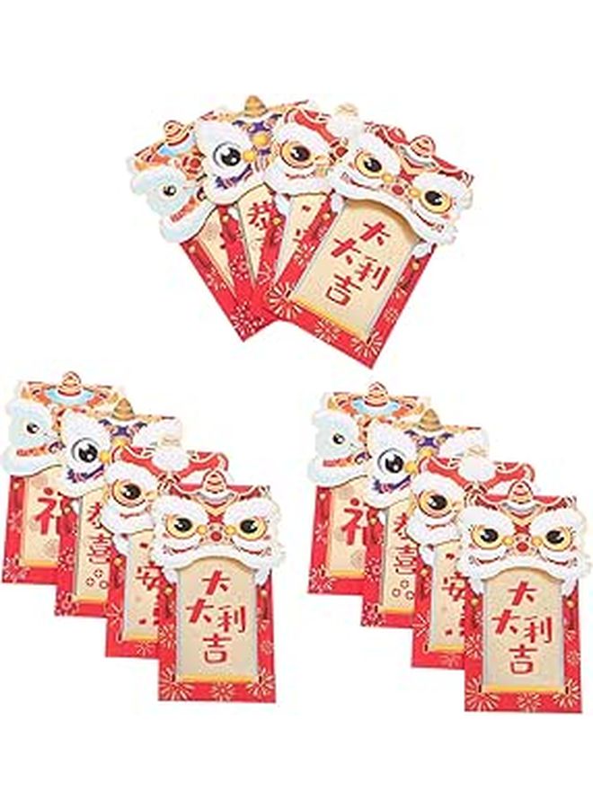 Traditional Chinese Red Envelopes Hongbao 12PCS For Lunar New Year Lucky Money - Image 1
