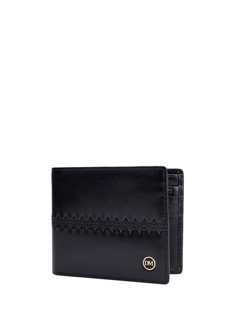 Da Milano RFID Protected Leather Wallet for Men with Card Slot - Black - Image 2