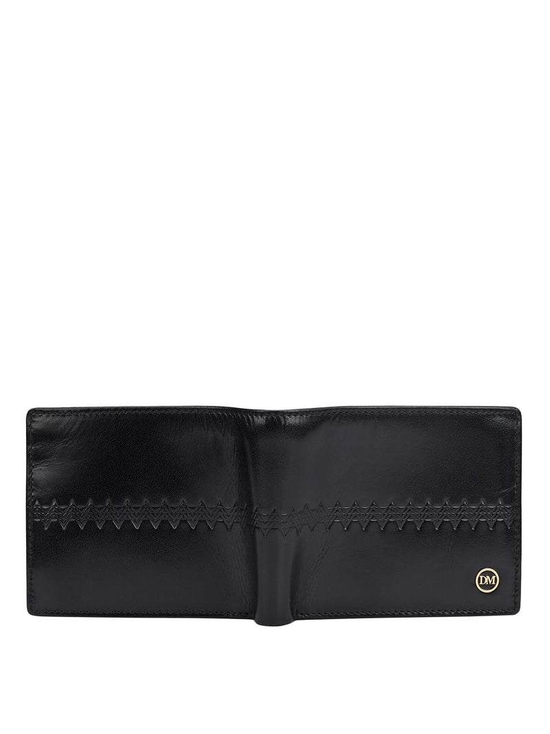 Da Milano RFID Protected Leather Wallet for Men with Card Slot - Black - Image 4