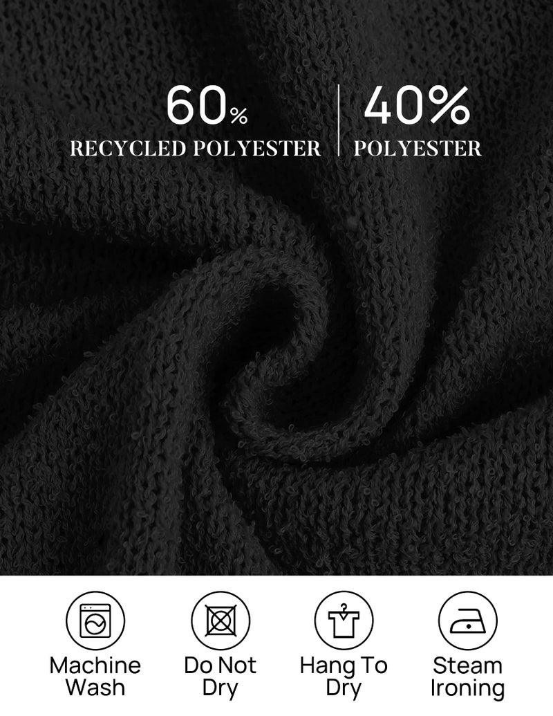 NENONA Women's Summer Sleeveless Sweater Sets Casual Knit Tunic Tops and Shorts 2 Piece Outfits,Black,M - Image 5