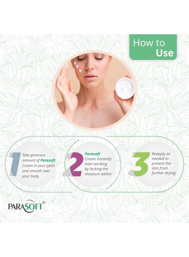 Parasoft Moisturizing Cream with Aloe Vera - 100g | Deep Hydration Intense Moisturizer for Dry & Dehydrated Skin, Non-Greasy, All-Season Daily Skincare, Dermatologist Tested, Paraben-Free - Image 2