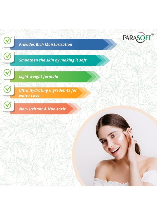 Parasoft Moisturizing Cream with Aloe Vera - 100g | Deep Hydration Intense Moisturizer for Dry & Dehydrated Skin, Non-Greasy, All-Season Daily Skincare, Dermatologist Tested, Paraben-Free - Image 3