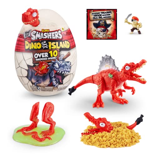 ZURU SMASHERS Smashers Dino Island Mini Egg Spinosaurus by ZURU Prehistoric Discovery Toy with 10 Surprises Dinosaur Toys Slime Sand and More Age 5 - Image 1