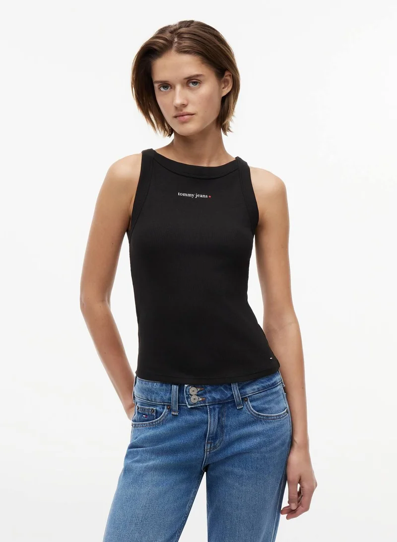 Logo Ribbed Slim Tank Top