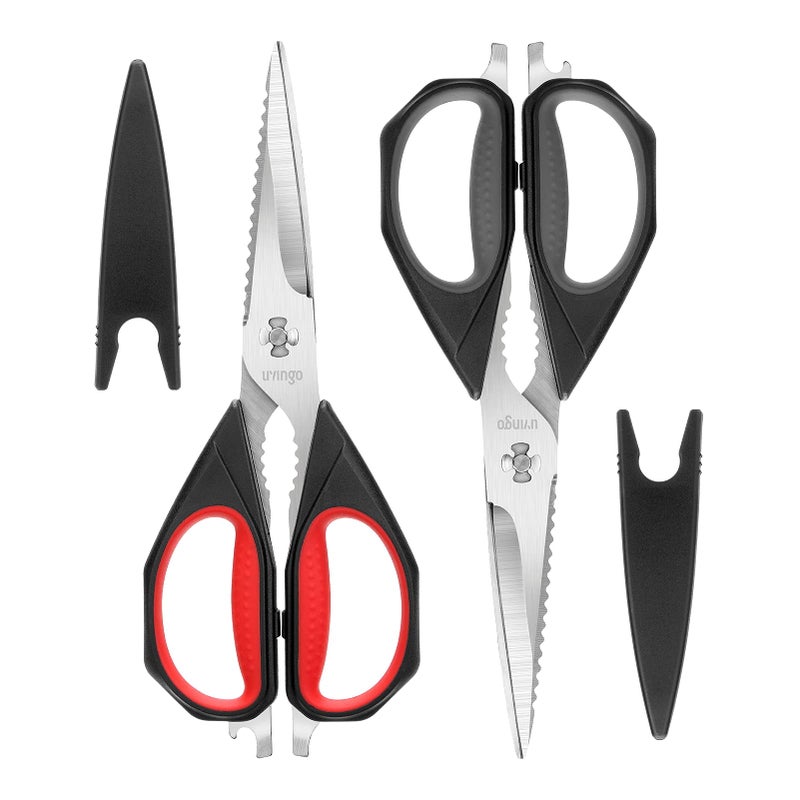 Livingo Kitchen Scissors  2 Pack 9.25"" Utility All Purpose Poultry Shears Heavy Duty Dishwasher Safe  Come Apart Sharp Stainless Steel Cooking Food Scissors For Cutting Meat  Chicken  Vegetable  Fish - Image 1