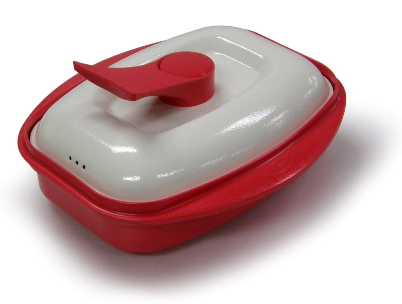 Microhearth Grill Pan for Microwave Cooking, Red - Image 2