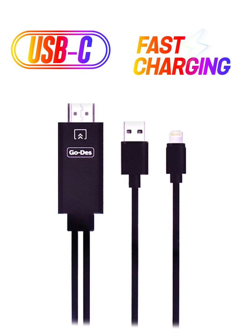 GO-DES Lightning HDTV Cable Black - Image 1