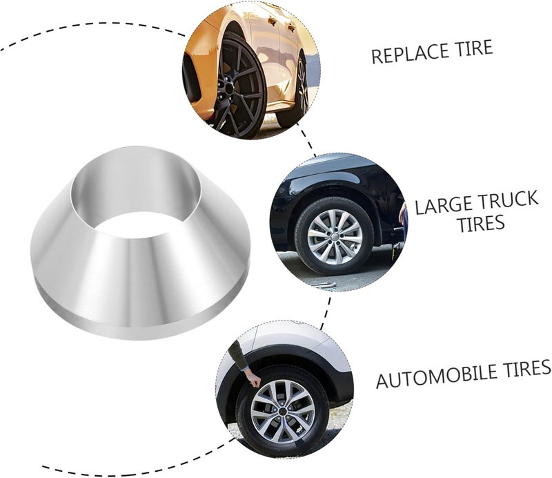 PRETYZOOM Tire Changing Tool Wheel Tire Balancing Cone Tire Repair Kit Motorcycle Tire Changer Motorcycle Tire Balancer Manual Tire Changer Centering Cone Small Tire Changer Silver Aluminum - Image 2