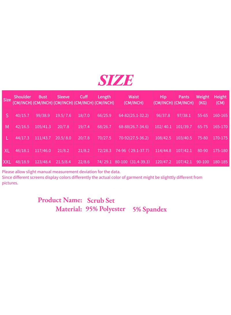 Loquat Womens Medical Scrubs Set Medical Uniform Set Black - Image 2