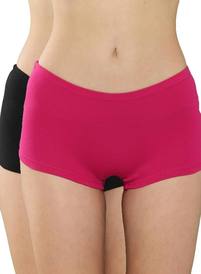 ليدينغ ليدي Leading Lady Pack of 2  - Solid Cotton Boyshorts