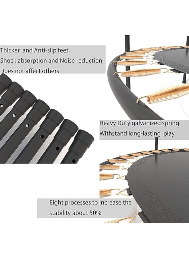 Kids Indoor & Outdoor Safety Trampoline with Net Enclosure | 140cm Round Mini Trampoline for Children | Anti-Slip Legs, Zipper Door, Safe Mesh Guard – Jumping Fitness & Fun Play - Image 4