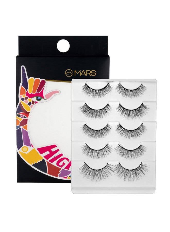 مارس رموش هايلاش الصناعية للنساء مجموعة 5 قطع | مظهر طبيعي للاستخدام المنتظم | قابلة لإعادة الاستخدام | خفيف الوزن | مريح وسهل الاستخدام | فرقة غير مرئية (03Naturaldramatic) - Image 1