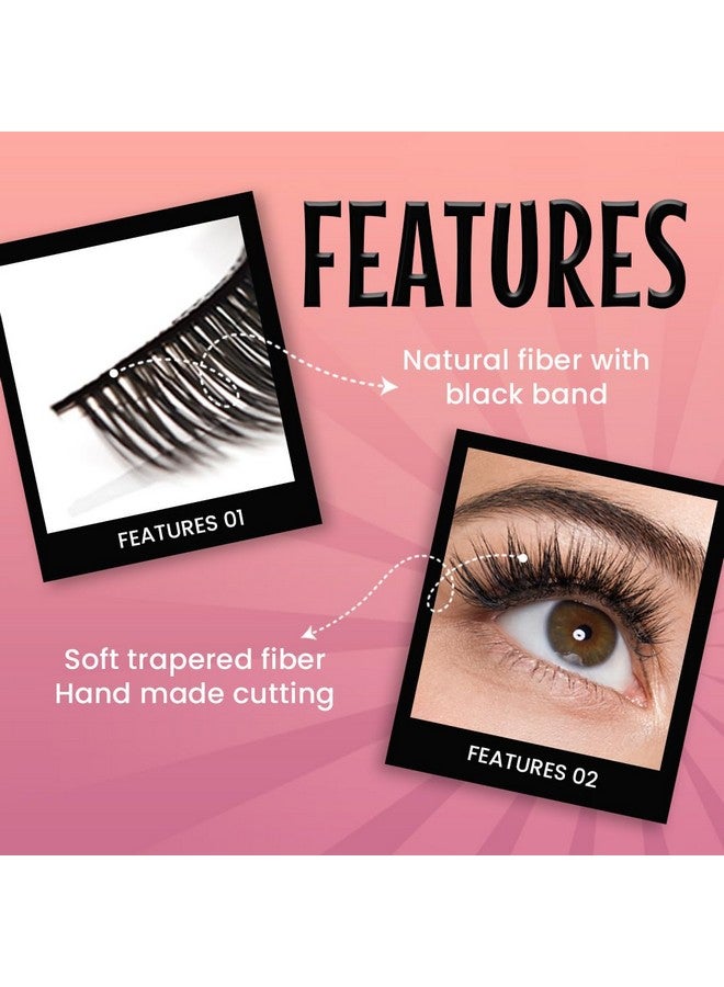 مارس رموش هايلاش الصناعية للنساء مجموعة 5 قطع | مظهر طبيعي للاستخدام المنتظم | قابلة لإعادة الاستخدام | خفيف الوزن | مريح وسهل الاستخدام | فرقة غير مرئية (03Naturaldramatic) - Image 4